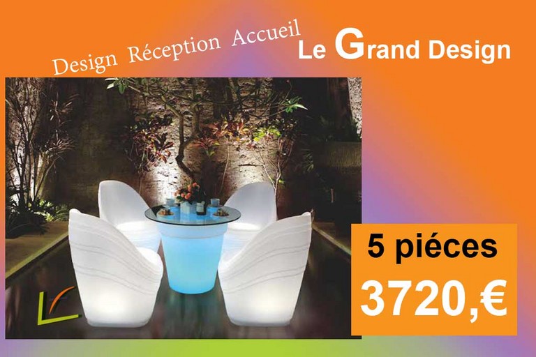 Prix Meuble Design  Table et fauteuil LED​ lux, Meuble Design  Table Et Fauteuil LED​