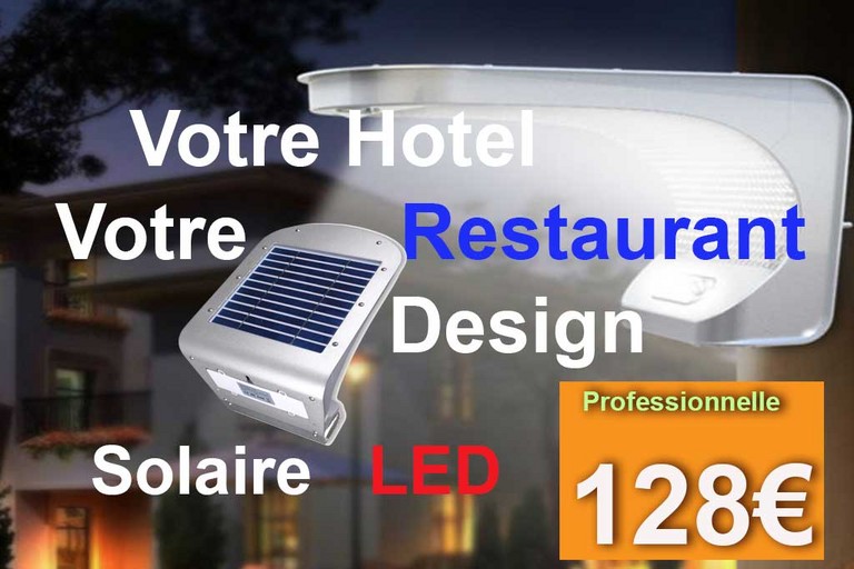 Rampe d'eclairage enseigne Led solaire, Panneau Solaire, éclairage led hotel, resaurant, maison design déco